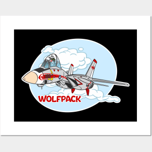 Tomcat Cartoon VF-1 Wolfpack Posters and Art